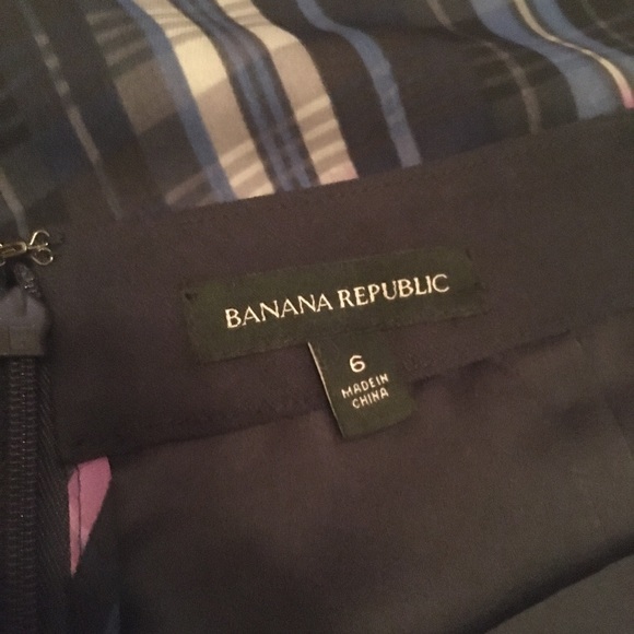 Banana Republic Plaid Pencil Skirt Purple Blue 6 - Picture 8 of 8